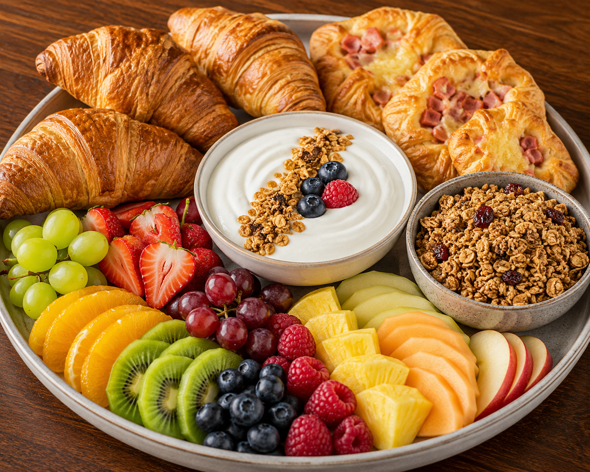 Croissants, Fruit, Greek Yoghurt & Granola Platter